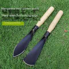 2pcs Manganese Steel Shovels w/ Wood Handles - Garden Planting Tools
