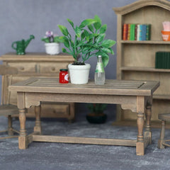 1:12 Scale Wooden Dining Table for Dollhouse Miniature Handcrafted