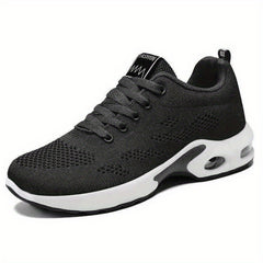 Women's Breathable Mesh Sneakers Casual Lace Up Air Cushion Shoes Comfortable