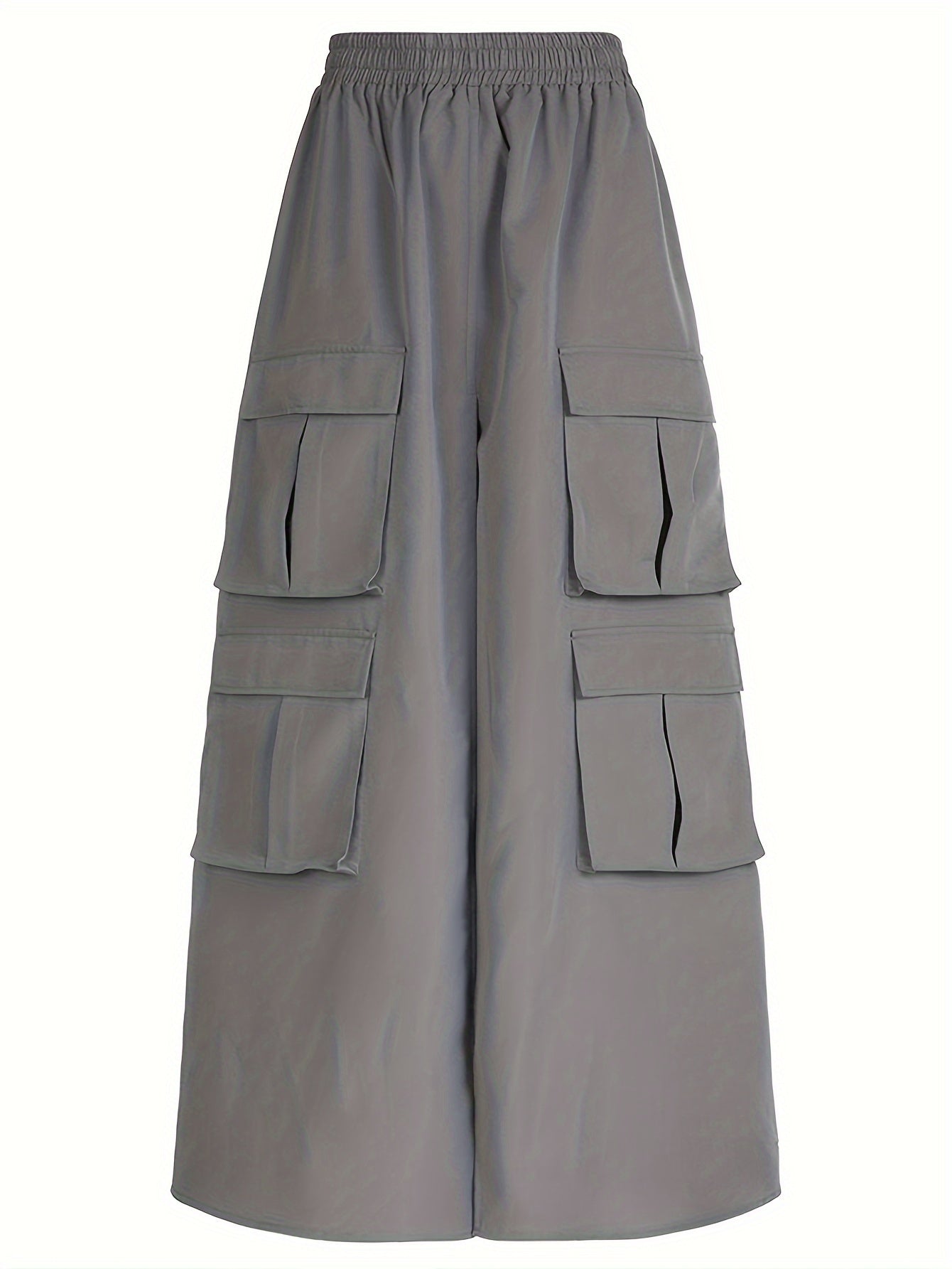 Sporty Cargo Skirt Elastic Waist A Line Split Activewear
