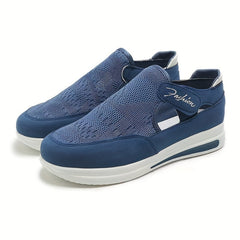 Women's Knit Platform Sneakers Cutout Hook & Loop Shoes