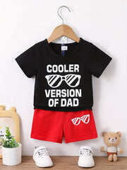 2pcs Baby Boys Sunglasses Print T shirt & Shorts Summer Clothes Sets