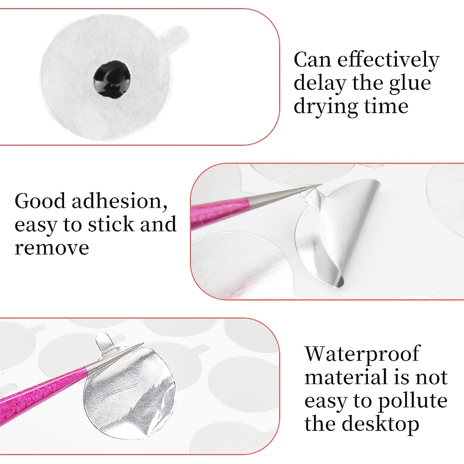 Disposable Eyelash Extension Adhesive Aluminum Foil Glue Pallet Sticker Pads