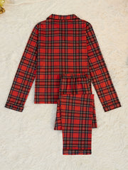 Christmas Plaid Pajama Set Long Sleeve Top & Pants