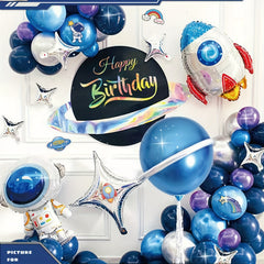 Space Astronaut Purple Balloon Set Birthday Balloon Set - Achieve Space Dream