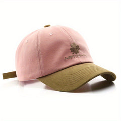 Lucky Clover Embroidery Baseball Cap Cotton Block Casual Dad Hats Packable