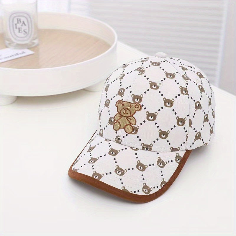 Child Bear Embroidered Baseball Cap Sun Protection Hat
