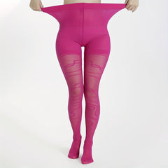 Women's Plus Jacquard 40 Denier High Rise Pantyhose