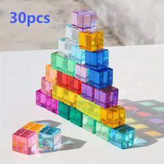 Acrylic Transparent Cube Gem Building Blocks Puzzle Toy