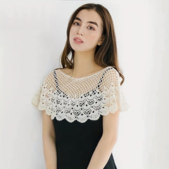 Lace Floral Hollow Shawl Women Solid Wrap Scarf