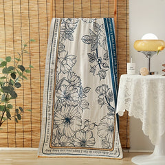Flower Pattern Bath Towel Soft Skin friendly Absorbent Towel