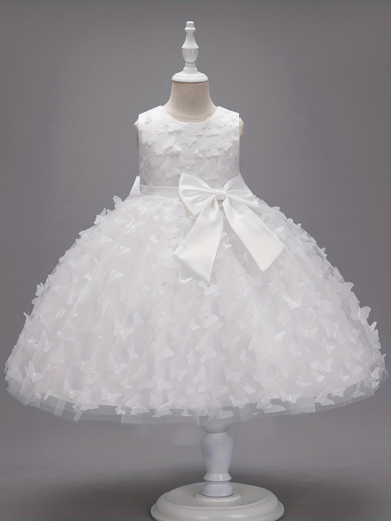 Butterfly Appliques Sleeveless Princess Dress For Girls