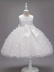 Butterfly Appliques Sleeveless Princess Dress For Girls