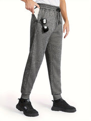 Men's Drawstring Fleece Sweatpants for Autumn Winter