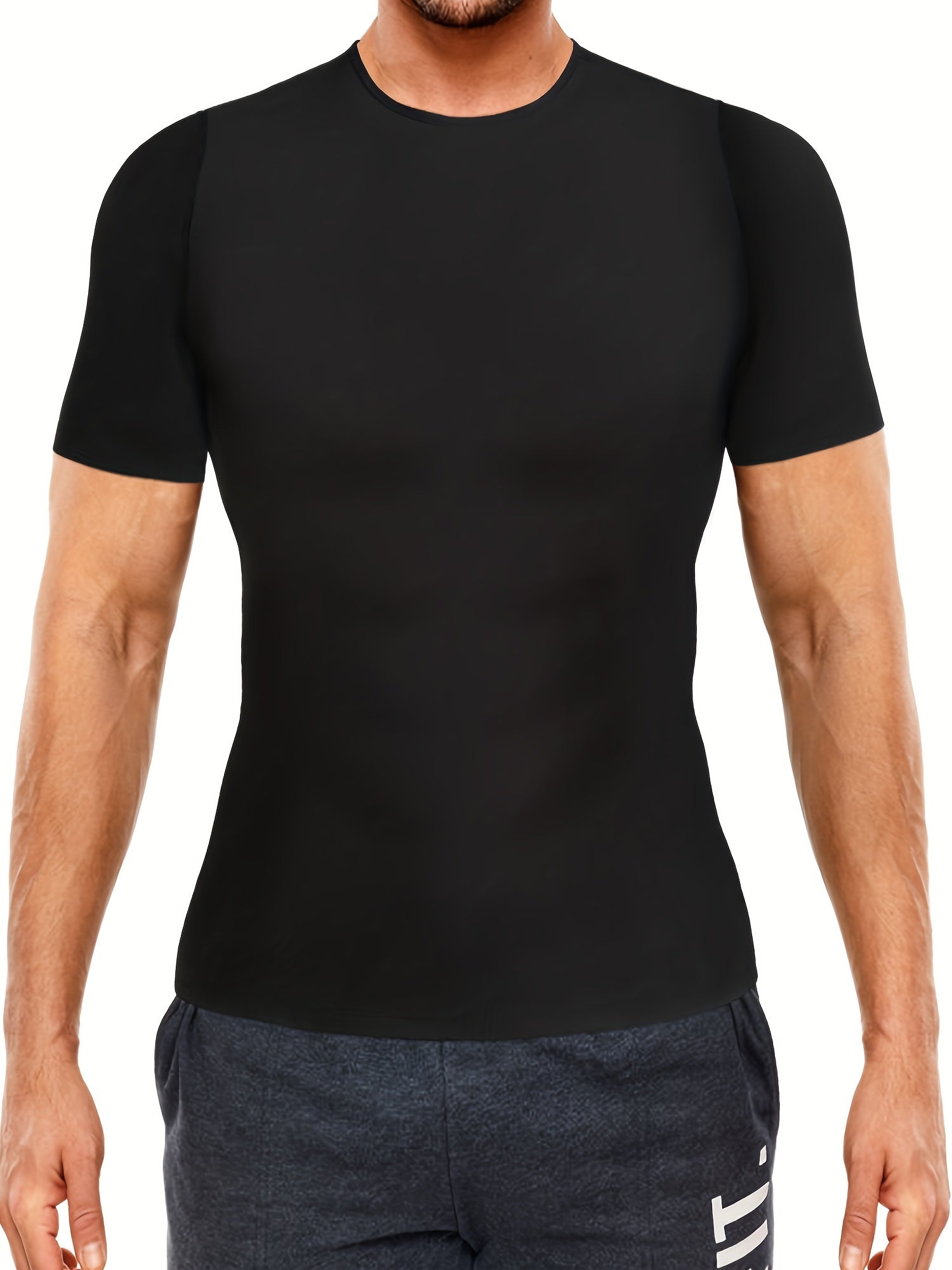 Men's Compression Sweat Sauna T Shirt High Stretch Comfy Tee Top