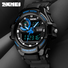 Round Digital Watch With Silicone Band Waterproof Sporty Style