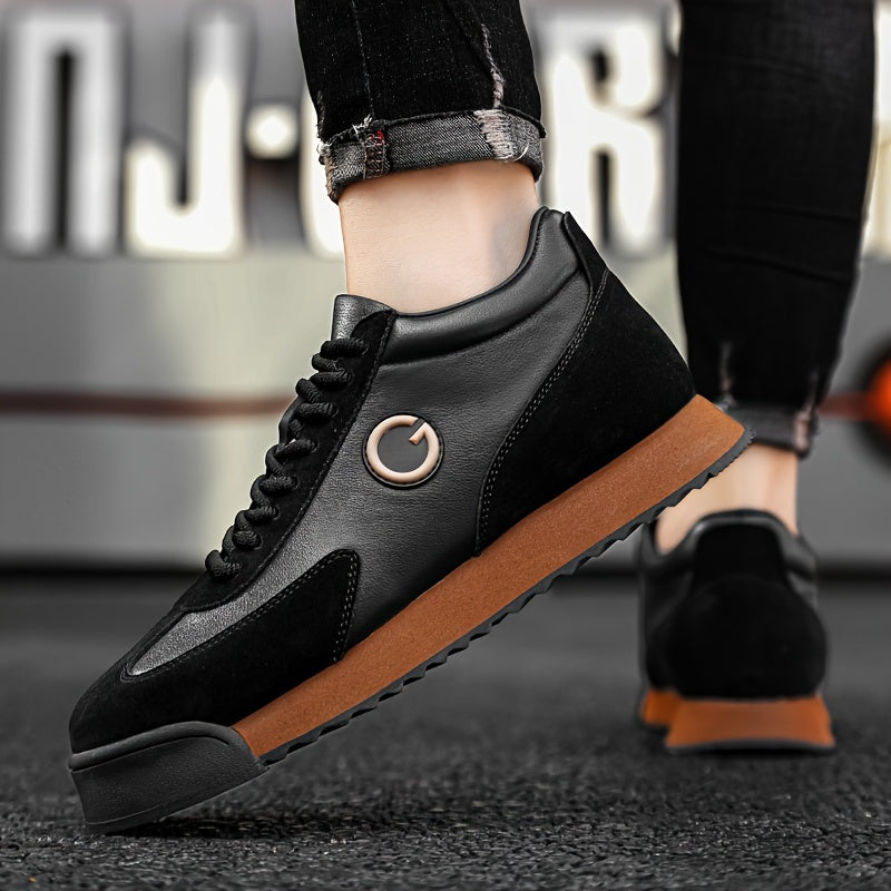 Men's Vintage Colour Block Sneakers Non Slip Lace Up Casual Shoes
