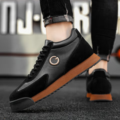Men's Vintage Colour Block Sneakers Non Slip Lace Up Casual Shoes