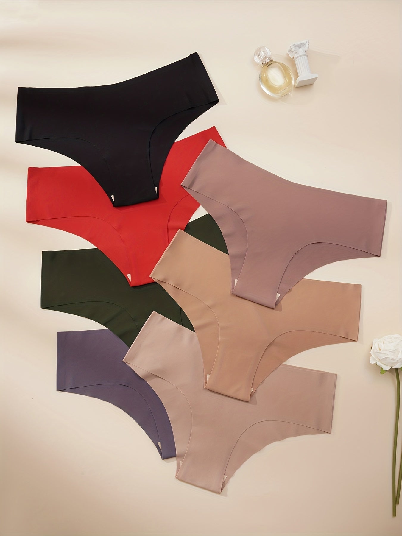 7pcs Seamless Hipster Panties Comfy Stretchy Intimates Panties