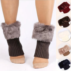 Feather Knitted Short Boots Socks Warm Boot Cuffs Leg Warmers