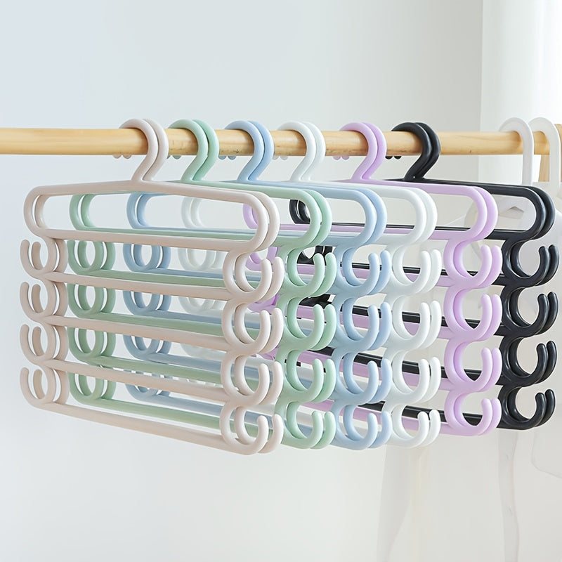 Plastic Clothes Hanger Home Storage Pants Rack Colorful Five-layer Towel Hanging