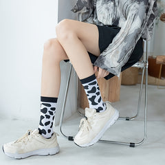 5 Pairs Mixed Pattern Casual Mid Tube Socks Women's Stockings
