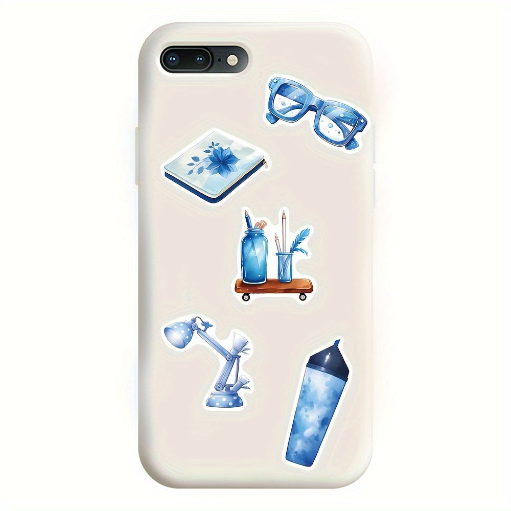 50pcs Cartoon Learning Items Stickers - Handbook Phone Case Water Cup Decor