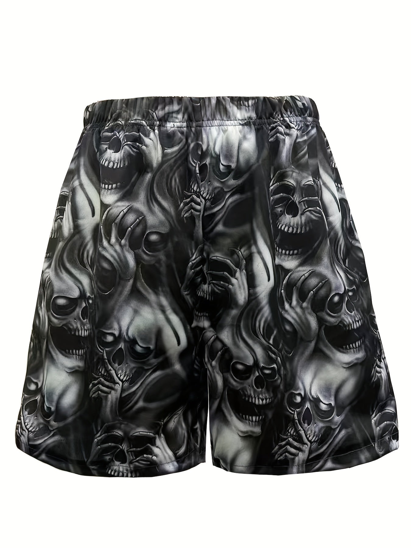 Halloween Skull Pattern Men's Casual Stretch Shorts