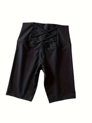Women's Skinny Yoga Fitness High Waist Biker Shorts