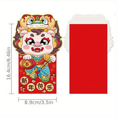 6pcs Dragon Year Red Envelopes Cartoon Lucky Money Bag