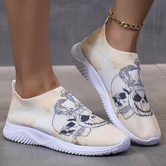 Women's Skull Platform Sneakers Lightweight Halloween Shoes