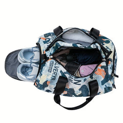 Large Capacity Duffel Bag With Shoe Pocket Waterproof Fitness Handbag