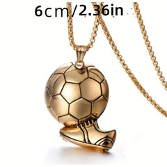 1pc Football Pendant Necklace Hip Hop Street Fitness Accessories