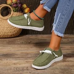 Women's Lightweight Canvas Slip On Walking Loafers