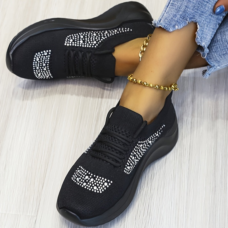 Rhinestone Casual Running Shoes Soft Sole Sneakers