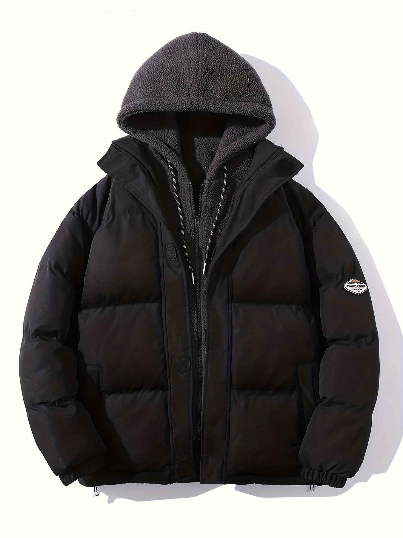 Men's Sherpa Hood Coat Padded Winter Warm Jacket