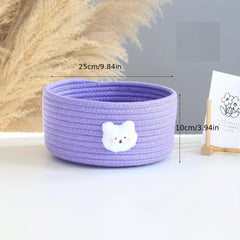 Purple Cotton Rope Animal Storage Basket