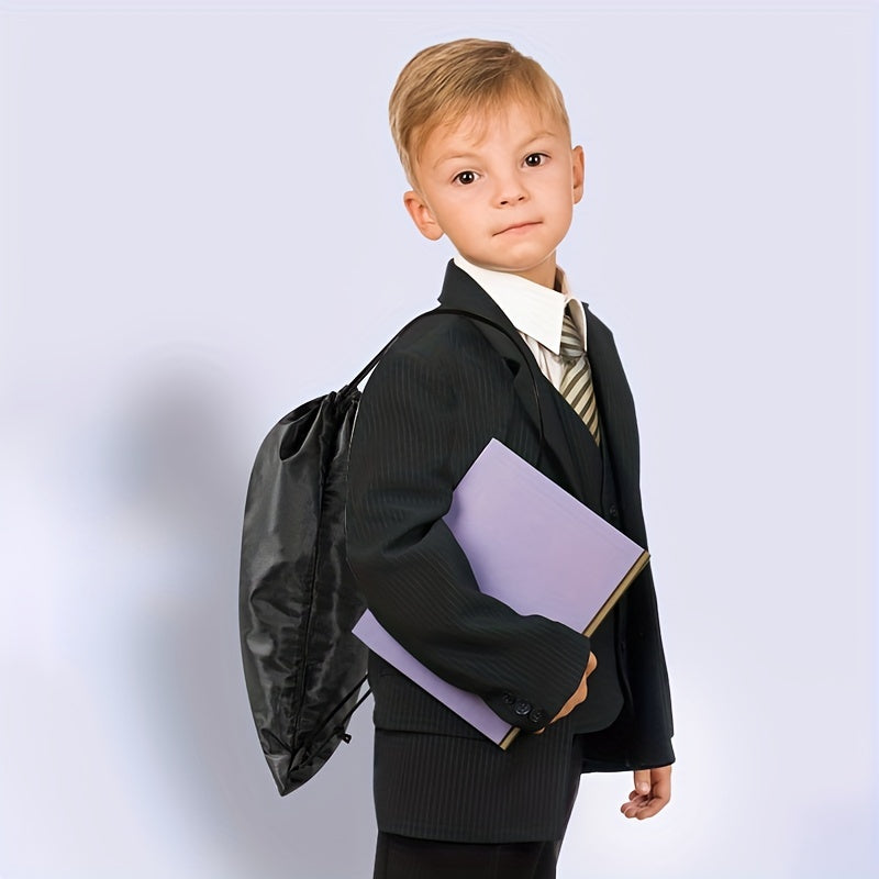 Kids Outdoor Drawstring Backpack Basketball Storage Bag