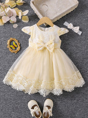 Girls Princess Dress Baby Girls Floral Graphic Mesh Puffy Casual