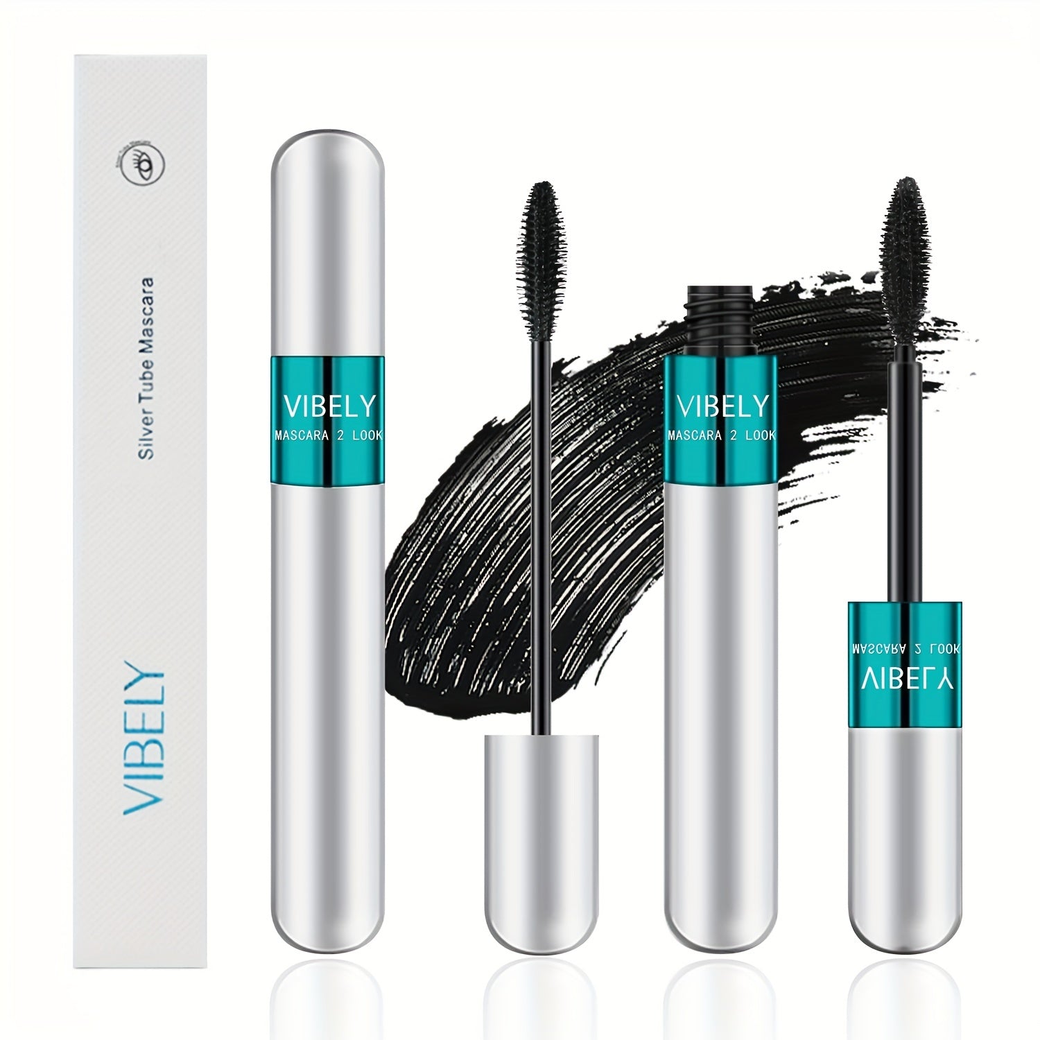 4D Silk Fiber Mascara Waterproof Lengthening & Thickening No Clumping