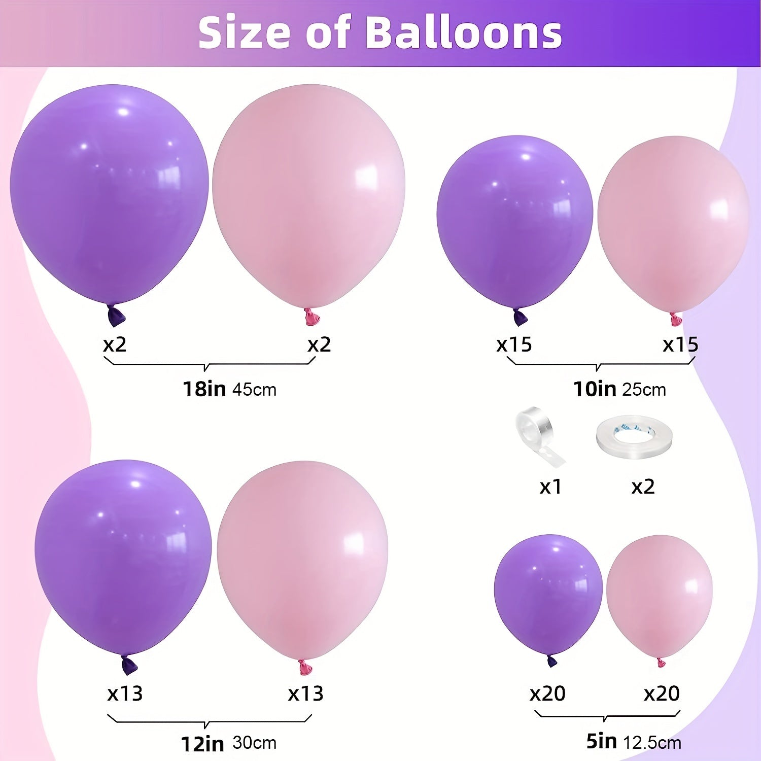 100pcs Pink Purple Balloon Garland Kit Macaron Pink And Purple Balloon Arch