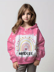 Kid Life Rainbow Graphic Sweatshirt for Girls