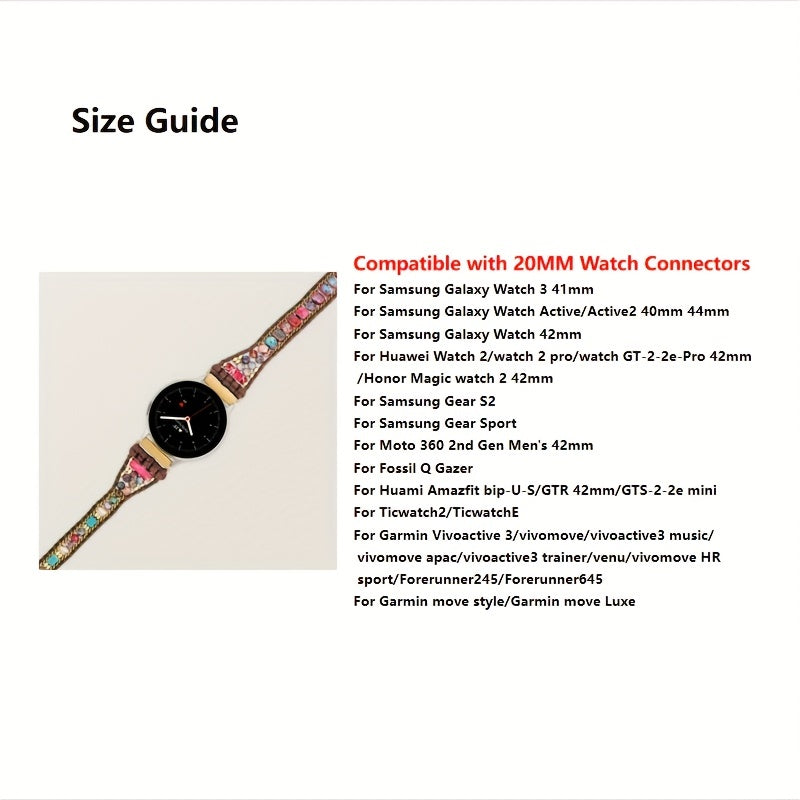 Bohemia 3-Layer Loose Watch Strap for 20mm Connector - Golden Wire
