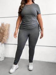 Lace Up Top & Leggings Two Piece Set