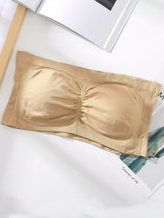 2 Pack Plus Size Tube Bra Set Women's Plus Bandeau Bra Removable Pads
