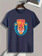 Totem Pattern Print Men's Comfy Sports T-shirt