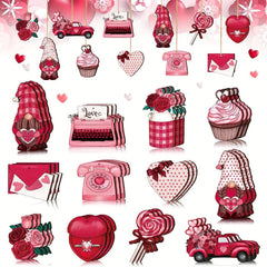 12pcs Heart Gnome Hanging Ornaments Romantic Decoration DIY Garland For Party