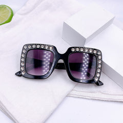 Girls Diamond Sunglasses Square Frame UV Protection for Outdoor Activities