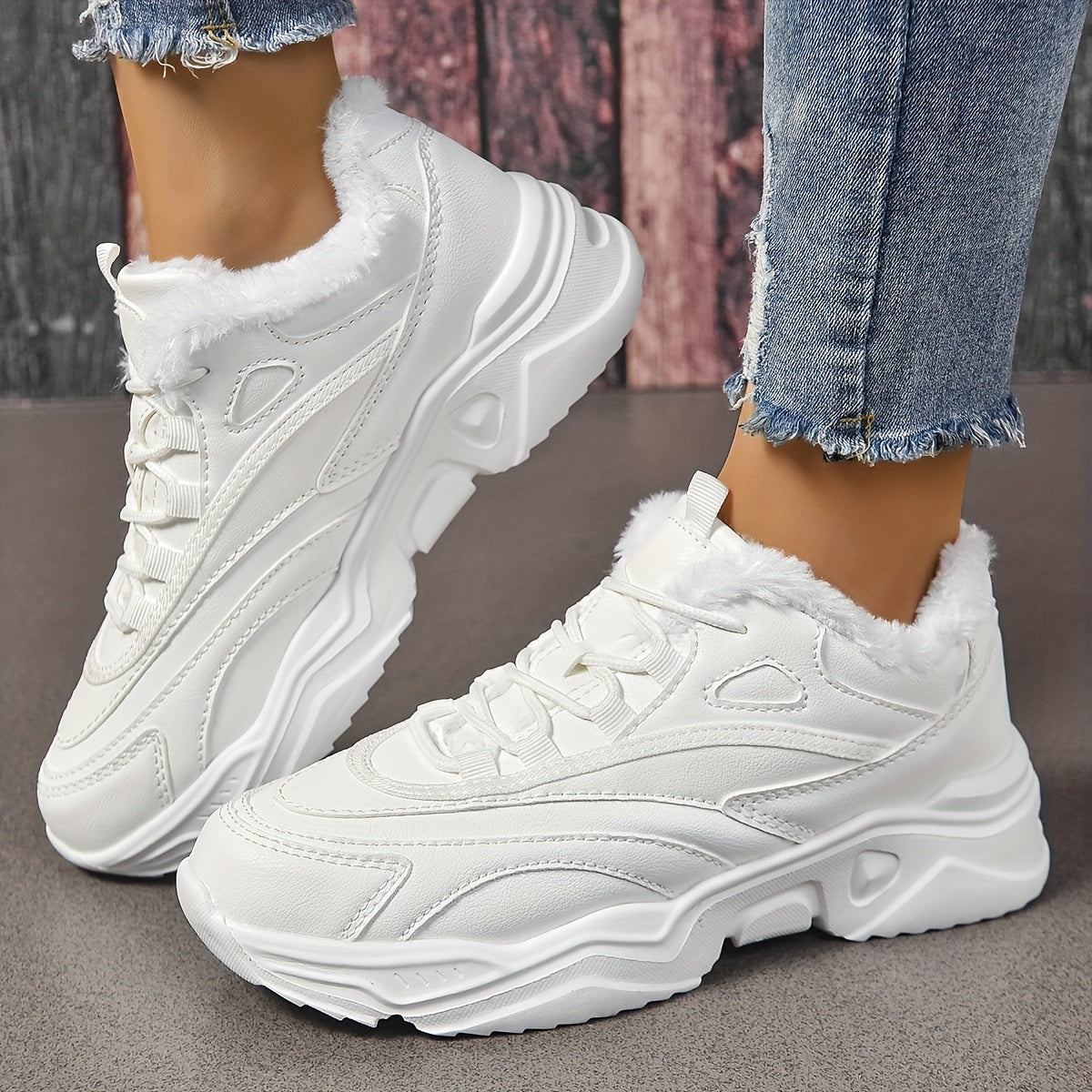 Warm Chunky Sports Shoes Lightweight Comfortable Non-slip Travel Shoes