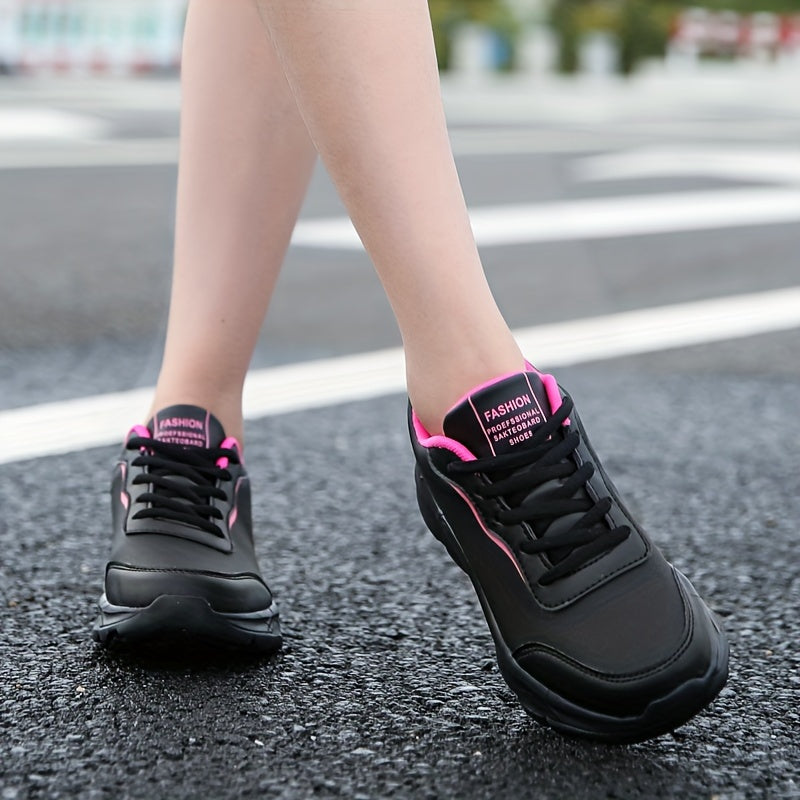 Women's Lightweight Chunky Sneakers Non Slip Lace Up Running Shoes